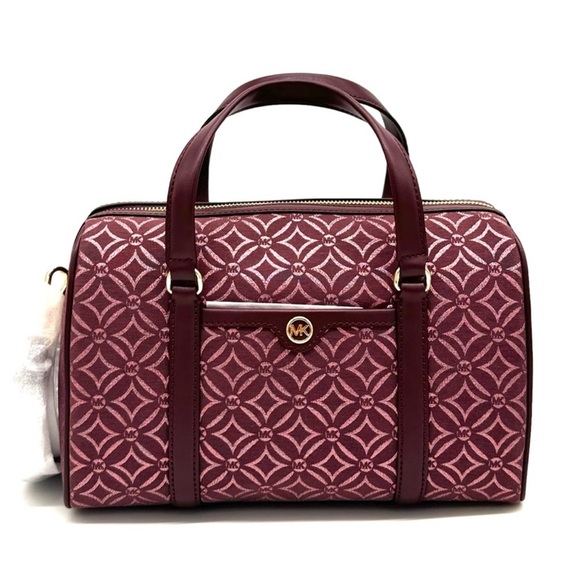 Michael Kors Medium Travel Duffle Satchel Bag Ox Blood Multi